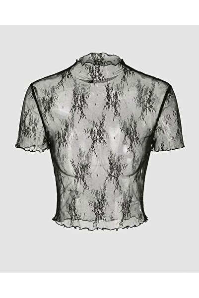 FloresDeCarnaval فلور نوار 🖤 بلوزة سوداء شفافة من الدانتيل/التول