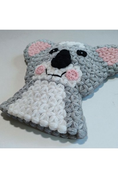 Mia Giyim Cute Koala Themed Hand Knitted Bath Washcloth