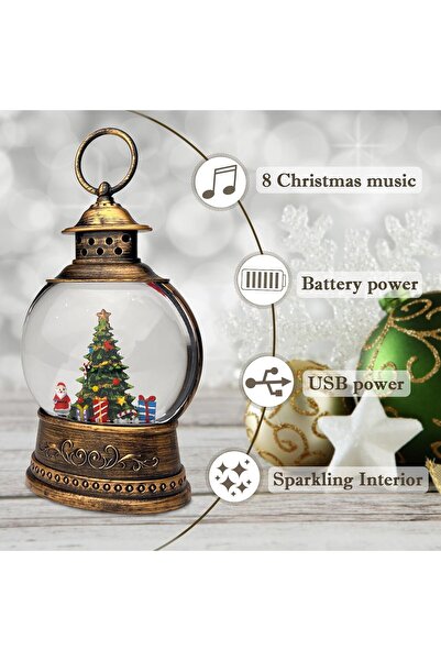 JACOM Işıklı Yılbaşı Kar Küresi Çam Ağacı Temalı