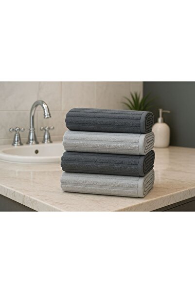 SHAL HOME 100% Cotton 4-Piece 50*90cm Elyuz Towel Set