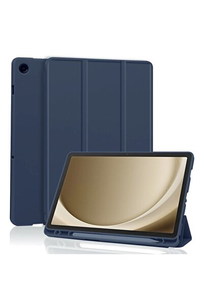 SKYDDAR INNOVATION Tablet case for Samsung Galaxy Tab A9 Plus, Pencil holder, Flex Trifold, sticker set, Navy blue