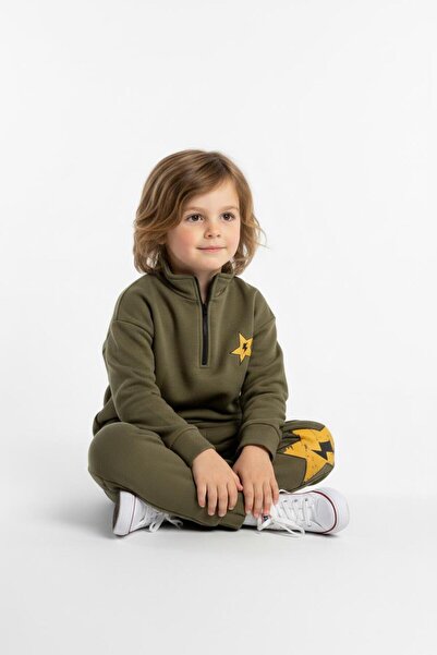 MiaBaby Zipper Detailed Şimşek Printed 2-Piece Set