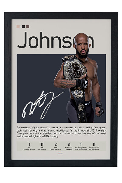 gxe.art Demetrious Johnson Slika na drvenom okviru – Legenda o Moćnom Mišu