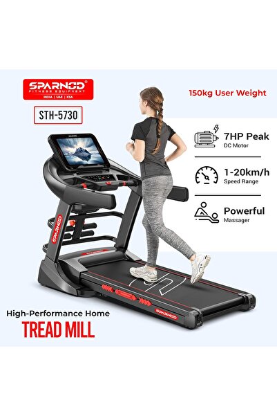 Sparnod Fitness STH-5730 Treadmill | 7HP Peak, Auto Incline, Foldable Design, 15.6" Screen, 150kg