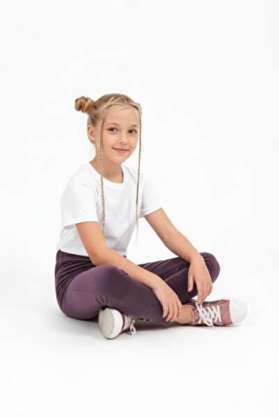 Perendi Κοριτσίστικο κολάν με γυαλιστερή υφή και φλις εσωτερικά – Dusty Rose