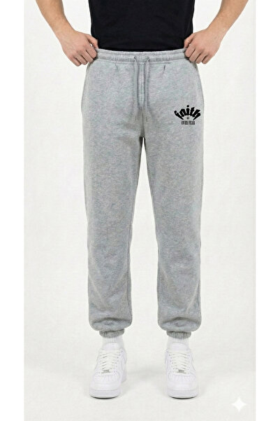 Holgim Faith over Printed Unisex Oversize Jogger Sweatpants 3 Thread Threaded...