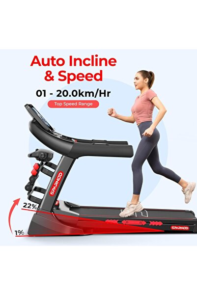 Sparnod Fitness STH-5730 Treadmill | 7HP Peak, Auto Incline, Foldable Design, 15.6" Screen, 150kg