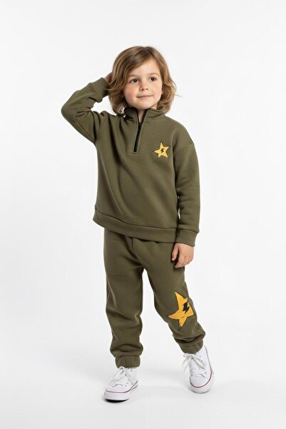 MiaBaby Zipper Detailed Şimşek Printed 2-Piece Set