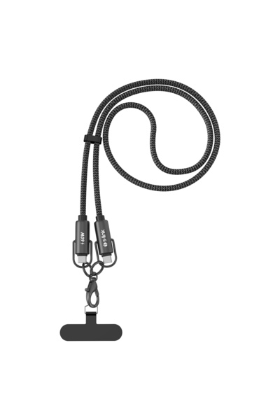 S-LINK Armor Boyun Askılı AC-01 60W 1.2m Type-C to Type-C PD Örgülü Metal Baş...