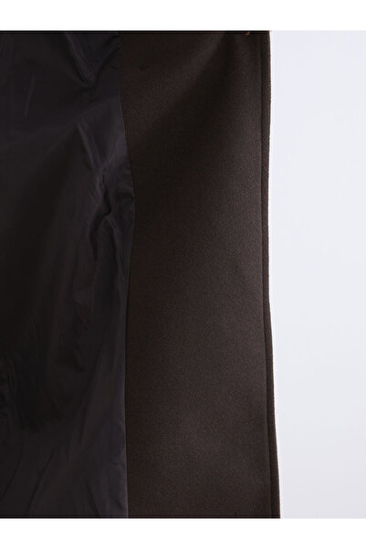 LC Waikiki Modest Brown Double-Breasted Collar Women's Cashmere Coat