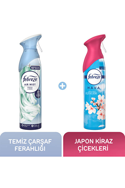 Febreze Hava Ferahlatıcı Japon Kiraz Çiçekleri + Hava Ferahlatıcı Temiz Çarşaf Ferahlığı