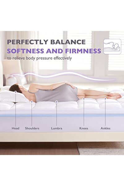 KOZZY HOME 2-in-1 down (10 cm) Sleeping Pad with 1000 Gr of Sleeping Pad on Top, 4 Pillowcases as a Gift