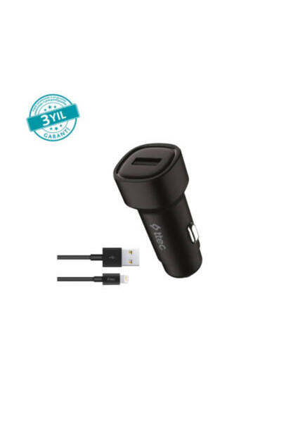 Ttec SmartCharger Araç Şarj Aleti, Lightning Kablo, 2.4A, 12 W, Siyah