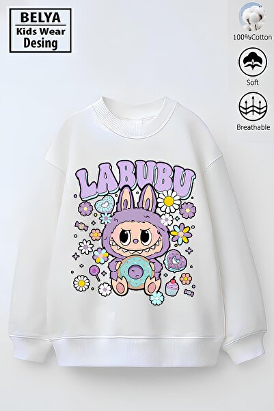 Belya Kids Wear Φούτερ Full Fit oversized για κορίτσια από βαμβακερό ύφασμα 3...