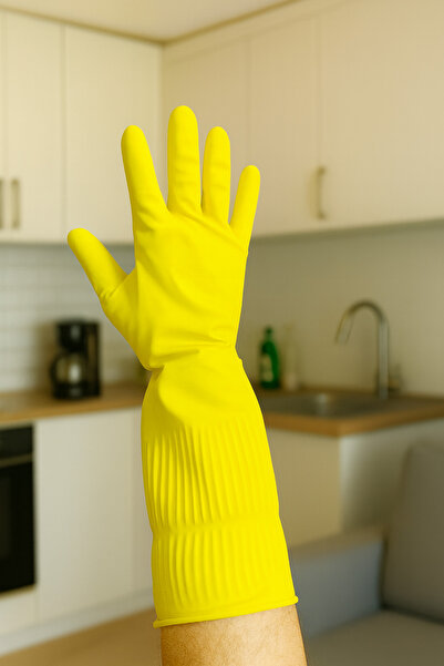 DUFF CLEAN Sari Standard L Size Hot Dishwashing Gloves Durable Waterproof Household Gloves