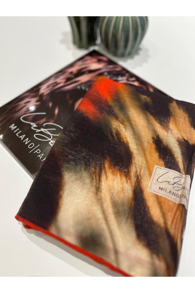 La Boutique Eşarp La boutique Güz Serisi Organik Geçişli Leopar Şal