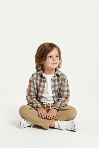 MiaBaby 3-Piece Set with Checkered Shirt