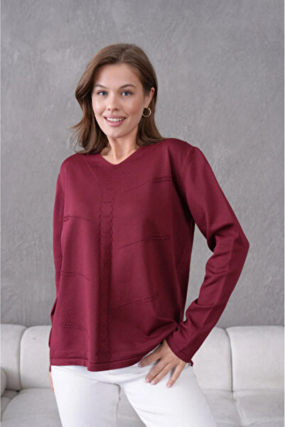 Stilmony Women's Soft Textured V-Neck Knit Sweater