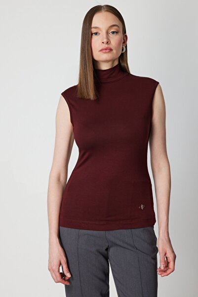 ON TRİKO Bluză de bază fără mâneci cu guler înalt 61432-26k