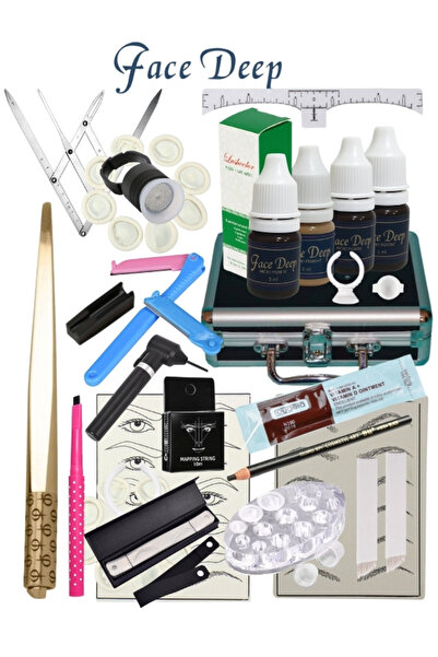 Face Deep Microblading Seti Microblading Uygulama Ve Eğitim Seti Tam Profesyö...