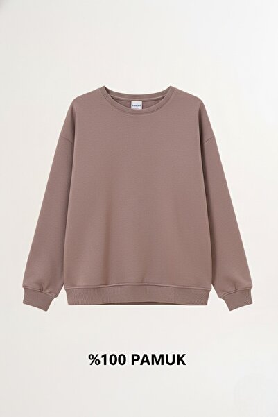 Miss Dünya Lissa Mink Unisex Crew Neck 100% Cotton Basic Sweatshirt