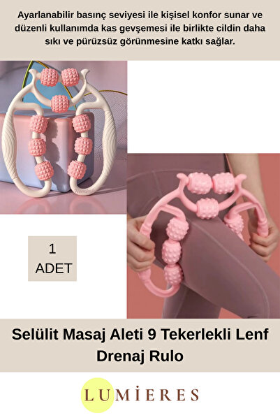 Lumieres Special Massager for Cellulite Double-Sided Adjustable Level 9-Wheel...