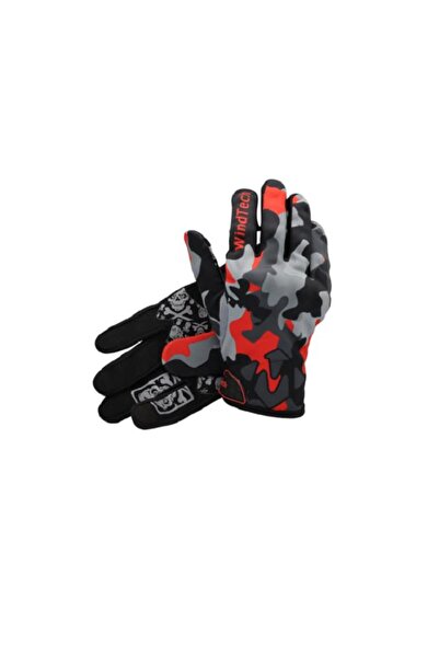 ULTRAPARTS قفازات WindTech باللون الأحمر المموه مقاس متوسط