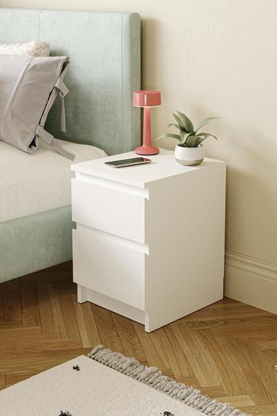 Hofga Derinkuyu 2 Çekmeceli Komodin Yatak Odası Bebek Odası Beyaz