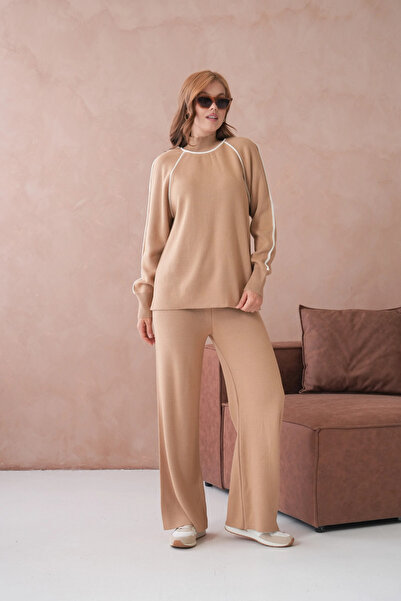 Park Karon Women's Mock Neck Sweater Pants Double Knitwear Set