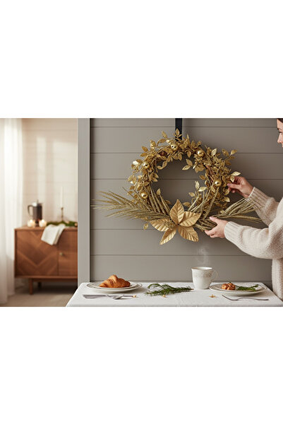 Shila Parlak yapraklı kapı süsü kapı çelenği