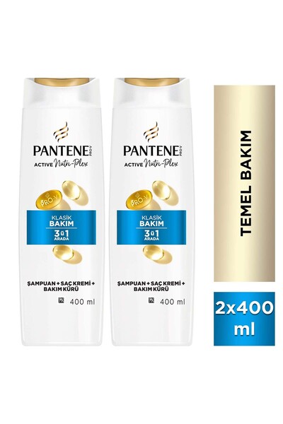 Pantene Onarıcı & Koruyucu 3 ü 1 Arada Şampuan 400ml Yıpranmış Saçlar x 2 Adet