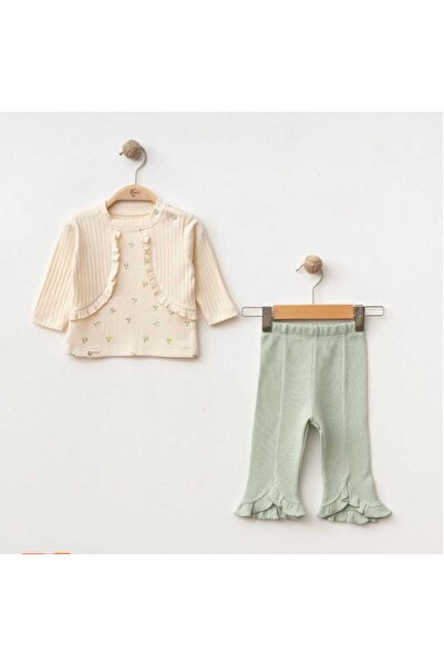 kidsense Flowers Bolero Detailed Ruffled 2-Piece Baby Girl Set