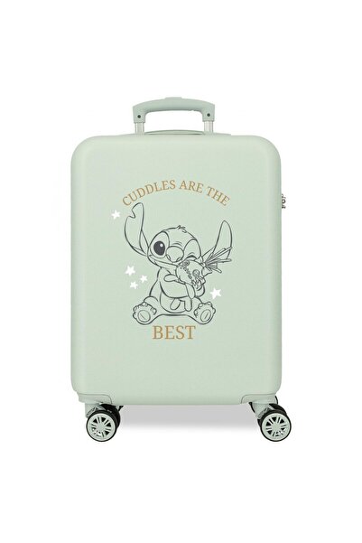 Disney Children's trolley, Stitch Cuddles are the best, ABS, small suitcase, mint green, 55x38x20 cm
