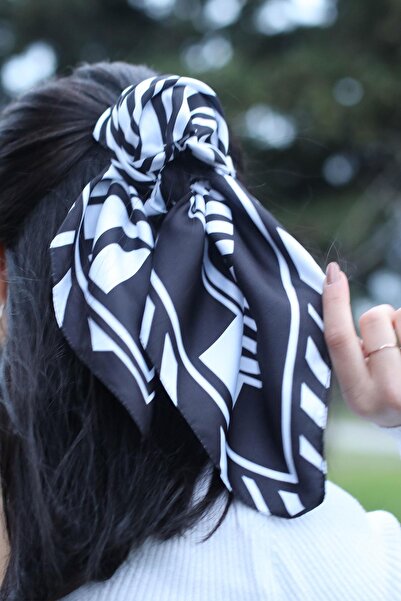 AFVENTE Φουλάρι με σχέδιο Μαύρο-Λευκό