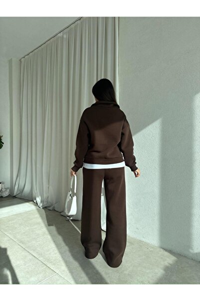 Mooi Butik Zaura Set 8490 - Bitter Coffee