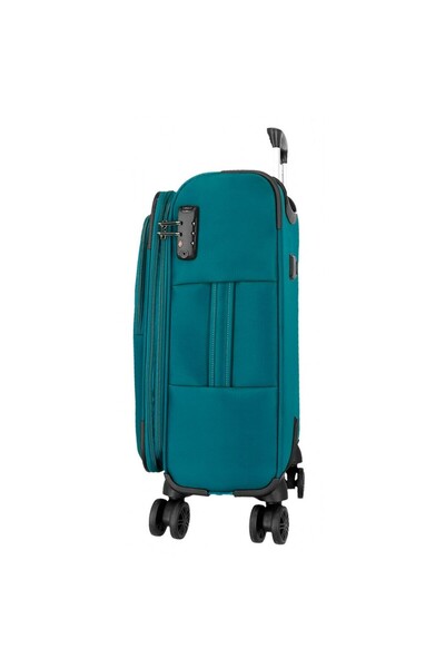 Movom Cabin trolley, Atlanta, textile, expandable, TSA, turquoise green, 37x56x20 cm