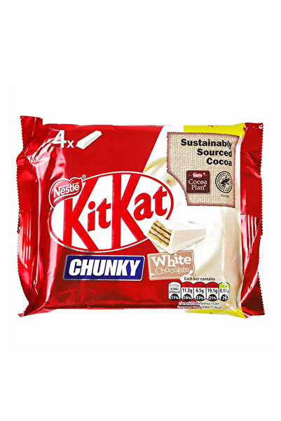 Nestle Kit Kat Chunky 4 Bars of Crispy Wafer Fingers Covered With White Chocolate - 160G Pack of 2