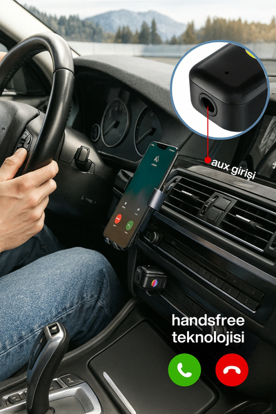 Concord 2IN1 Aux Bluetooth 5.4 Kablosuz Araç Kiti Recevier Aux Kablo Ekranlı Ses Kontrol Tak Çalıştır