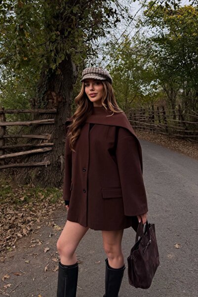 Laluvia سترة كاشي بحزام بني - 25912