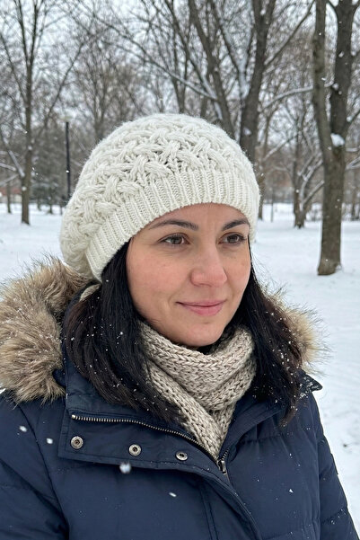 Modex Απαλό μαλακό μπερέ με χνουδωτό σχέδιο πλεξίματος