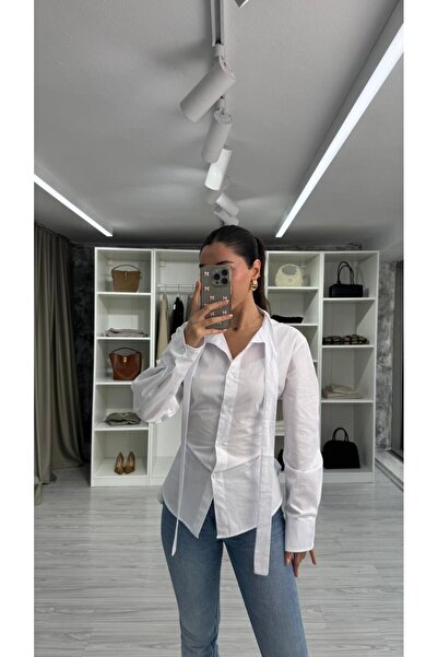 LUUNA STORE Corset Detail Design Shirt - White