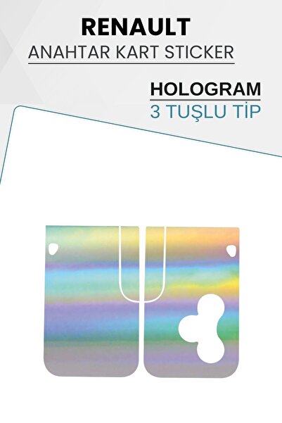 GRAFİCAR ملصق تغليف لبطاقة مفتاح رينو - نوع بثلاثة أزرار - هولوجرام