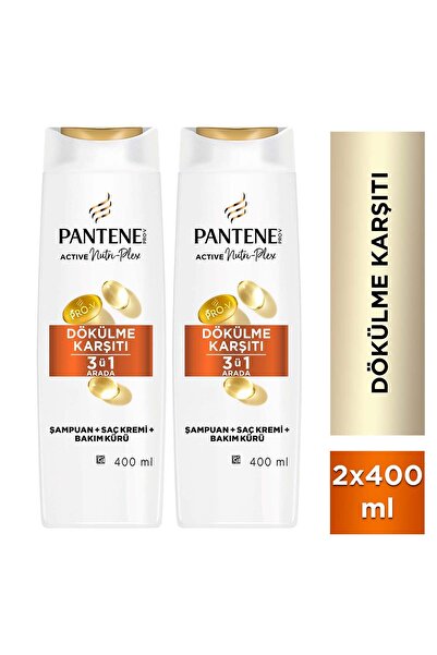 Pantene Dökülme Karışıtı 3 ü 1 Arada Şampuan 400ml Kolay Kırılan Saçlar x 2 A...