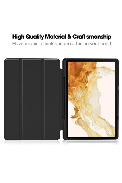 SKYDDAR INNOVATION Tablet case for Samsung Galaxy Tab S8 Ultra, Pencil holder, Flex Trifold, sticker set, Gray