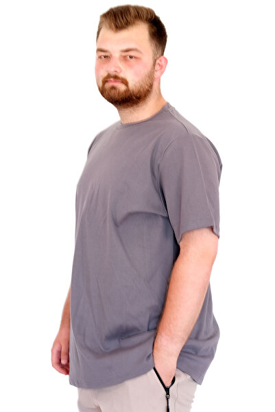 ModeXL Fashion XL Large Size Men's T-Shirt Crew Neck U25035 Smoked