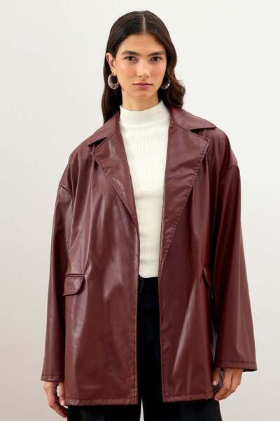 Ceylan Otantik Δερμάτινο μπουφάν μπορντό