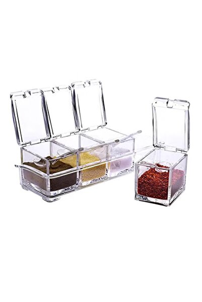 Generic Clear glass spice container set, 4 pieces, with airtight lids, kitchen organizer for spices and seasonings