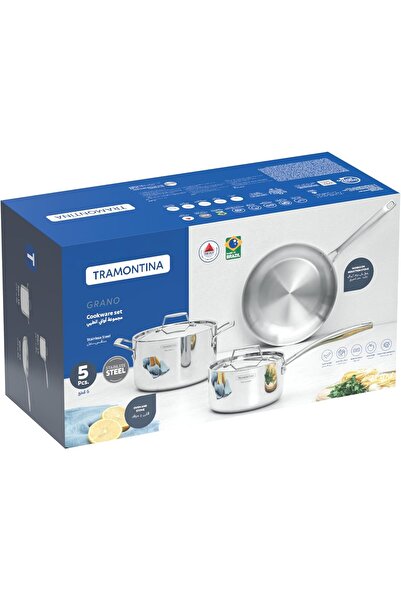 TRAMONTINA Grano stainless steel cookware set with tri-ply body, 3 pc set