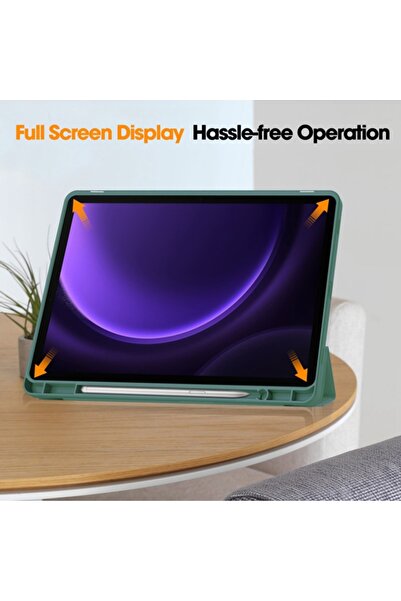 SKYDDAR INNOVATION Tablet case for Samsung Galaxy Tab S9 FE / S10 FE, Flex Trifold, sticker set, Dark Green