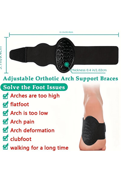 CRM Set of 2 orthopedic insoles for plantar fasciitis and heel pain, CRM, adjustable, unisex, black